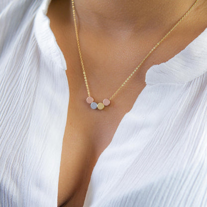 Teigan 4 Dot Necklace Tricolour