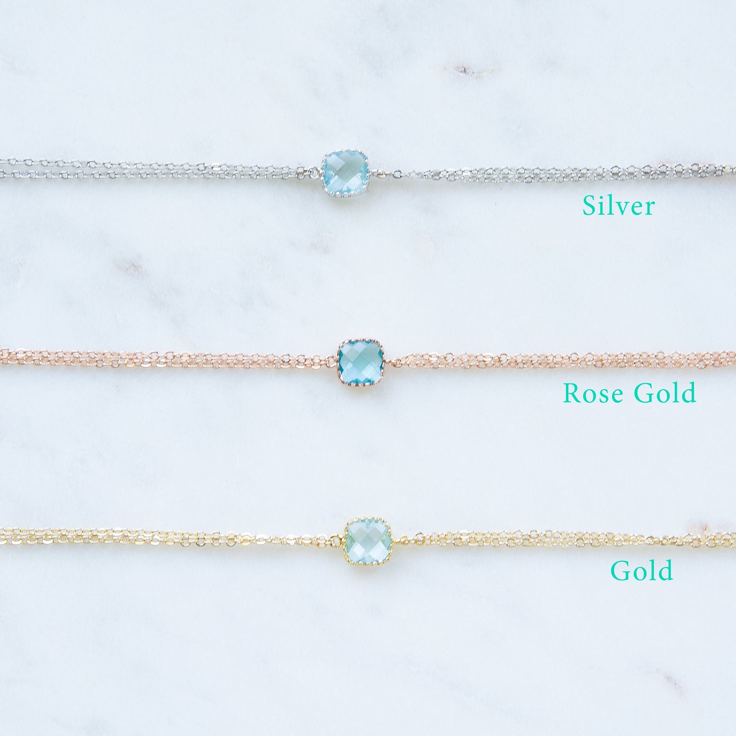 Freya Aquamarine Bracelet Gold