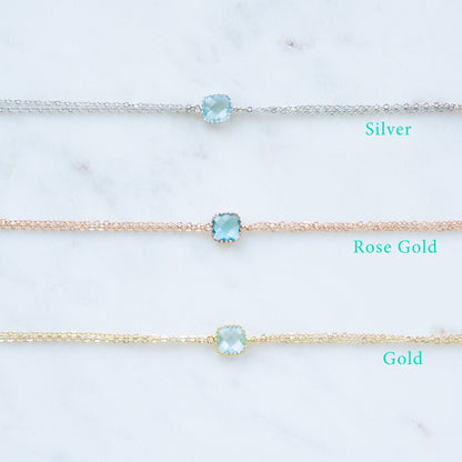 Freya Aquamarine Bracelet Gold