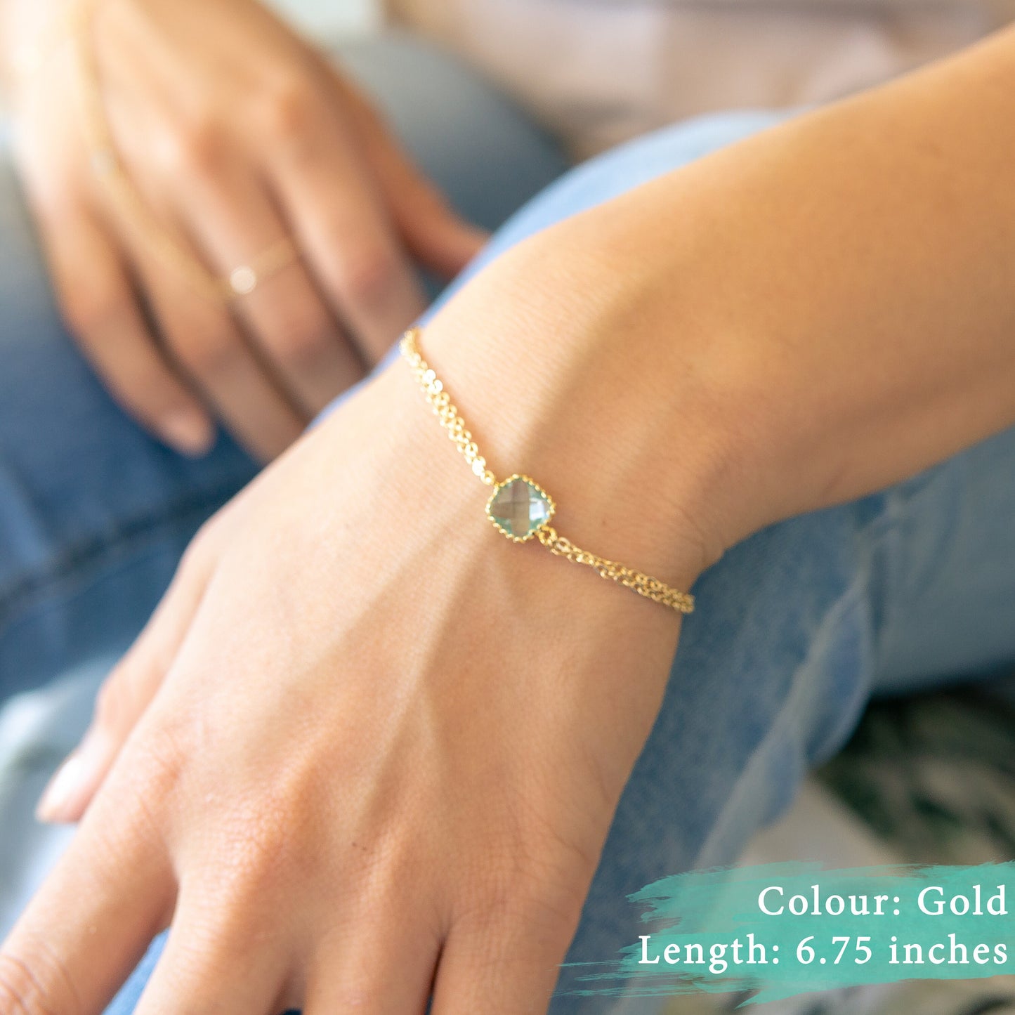 Freya Aquamarine Bracelet Gold