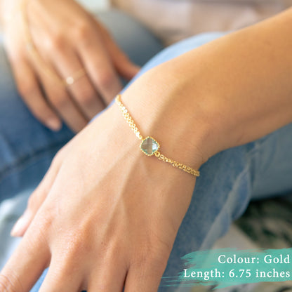 Freya Aquamarine Bracelet Gold