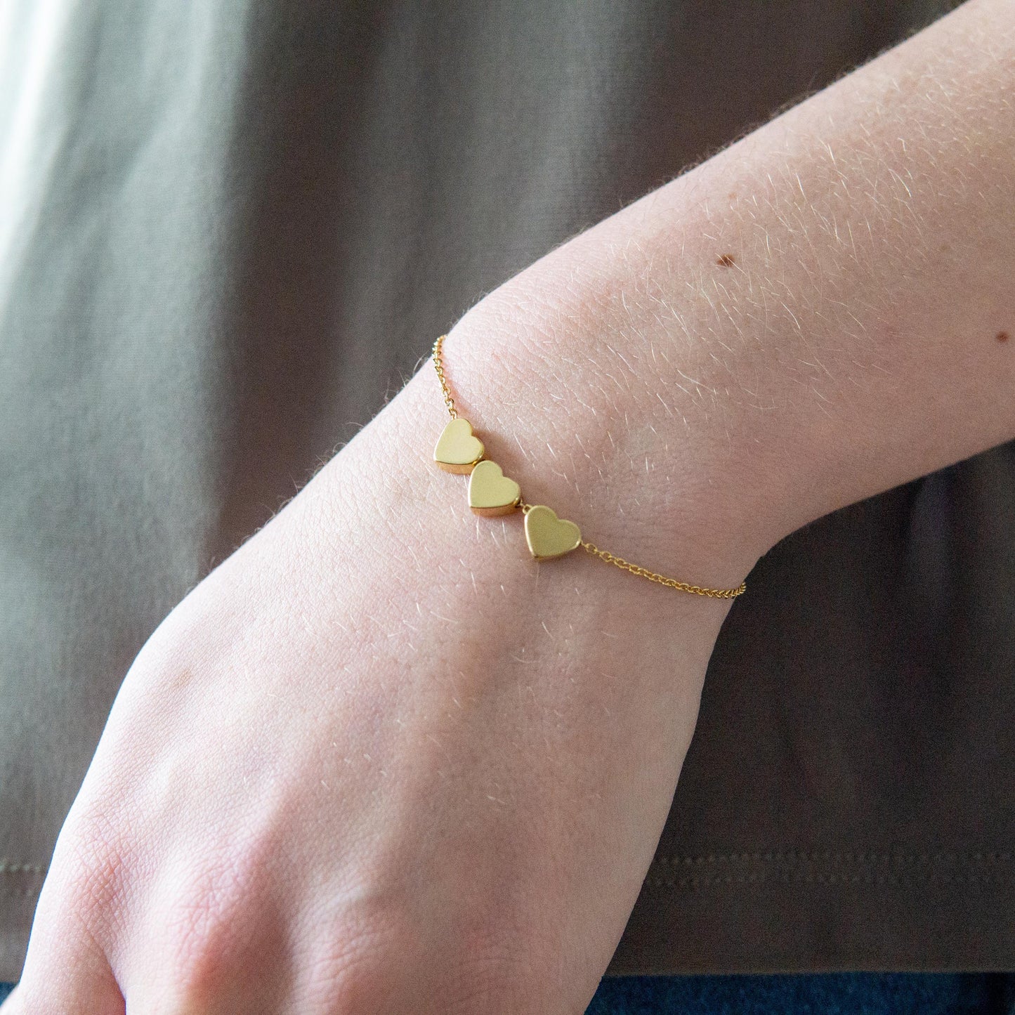 Kinsley 3 Heart Bracelet Rose Gold
