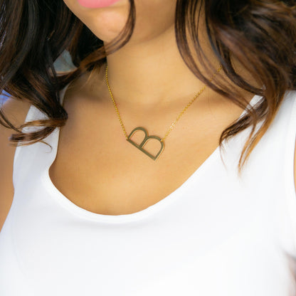 Junie Initial Necklace Gold