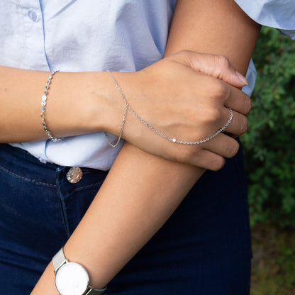 Chloe 1 CZ Hand Chain Rose Gold