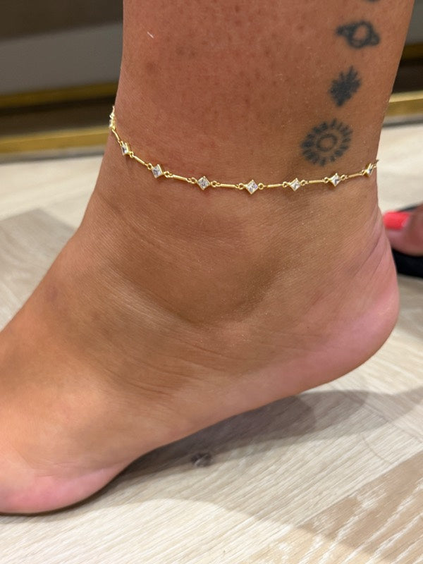 Gold permanent anklet