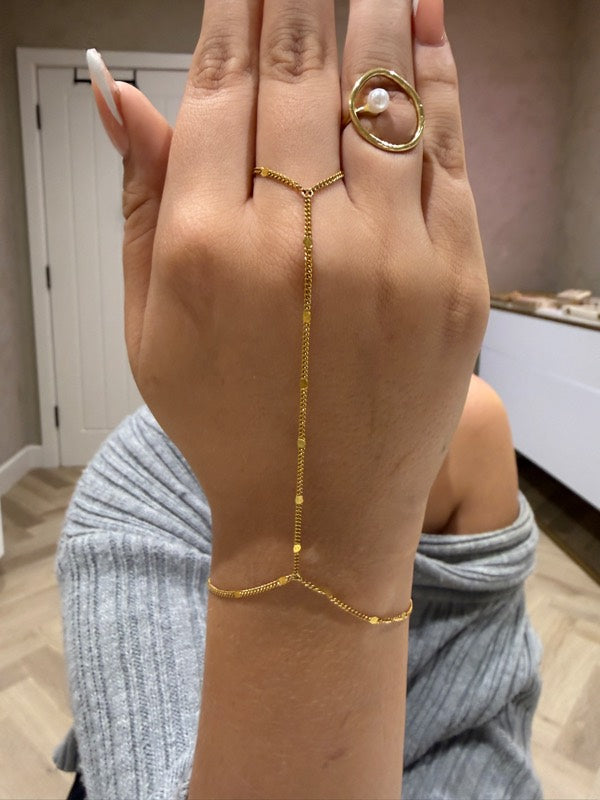 Gold permanent hand chain