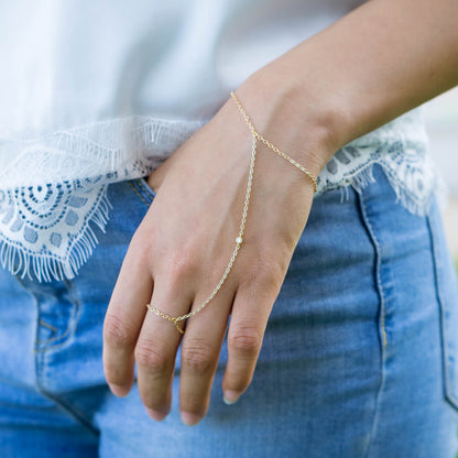 Chloe 1 CZ Hand Chain Silver