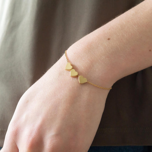 Kinsley 3 Heart Bracelet Gold