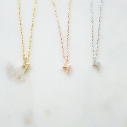 Dylan Lightning Bolt Necklace Silver
