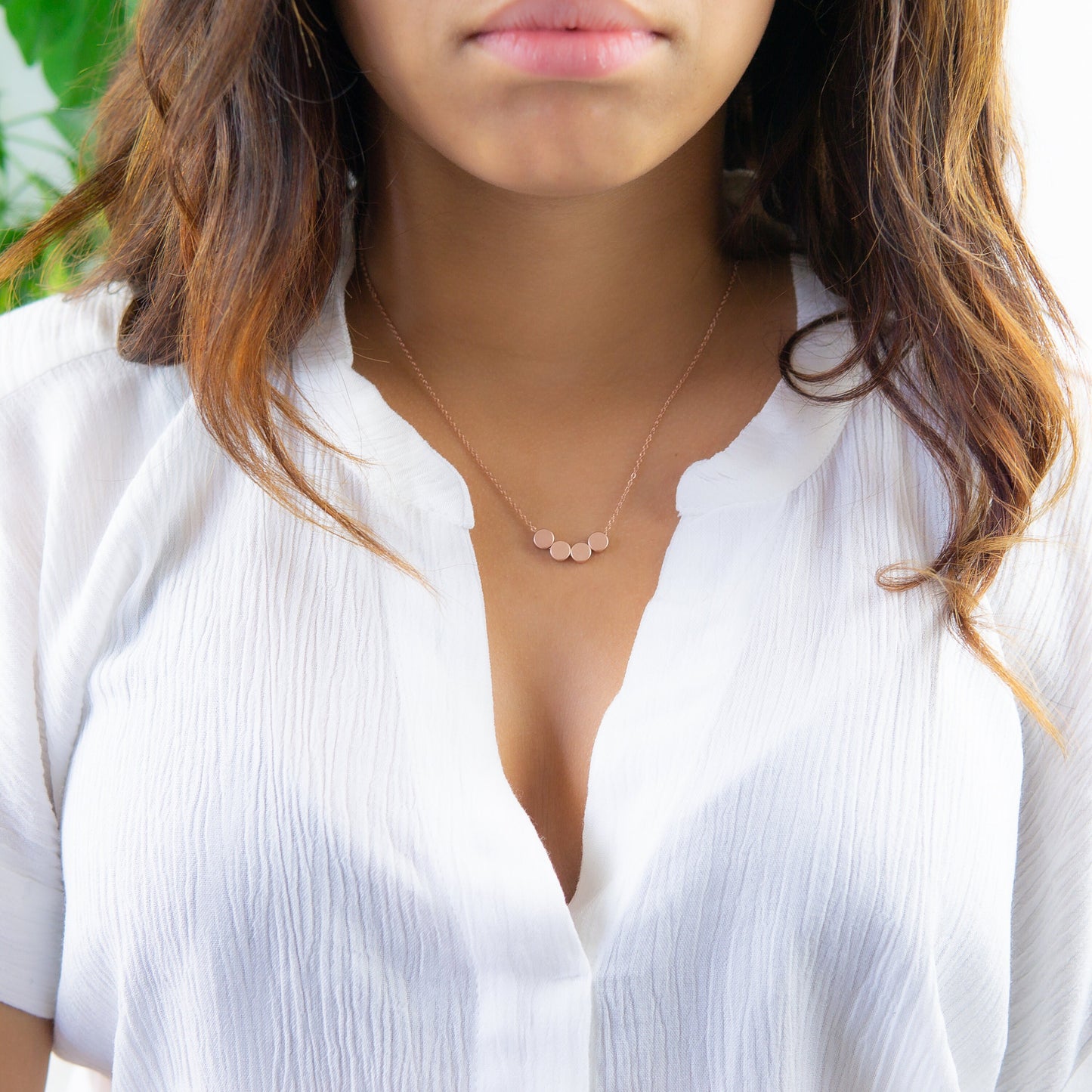 Teigan 4 Dot Necklace Rose Gold
