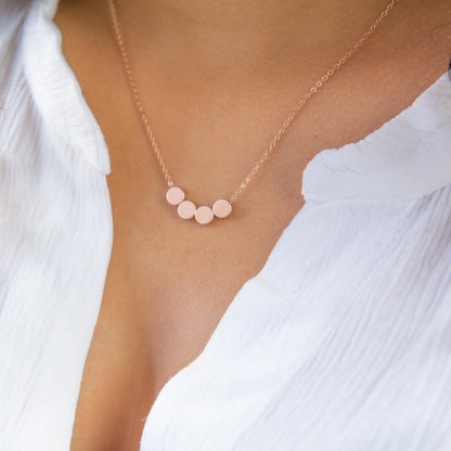 Teigan 4 Dot Necklace Rose Gold