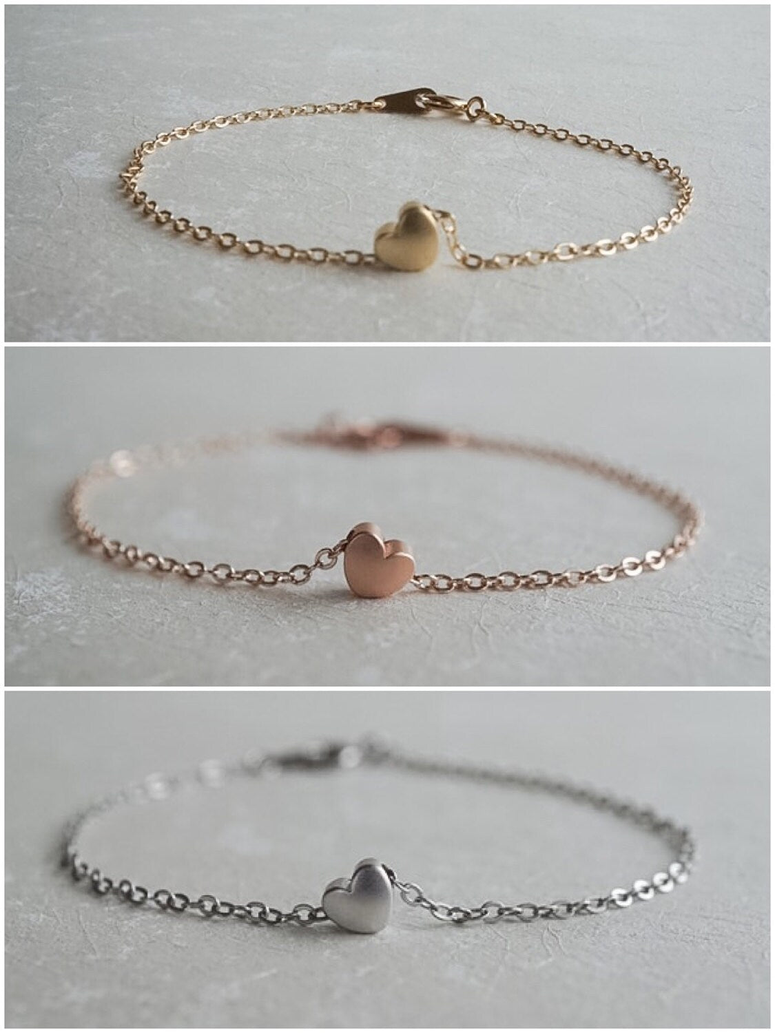 Lila 1 Heart Bracelet Rose Gold