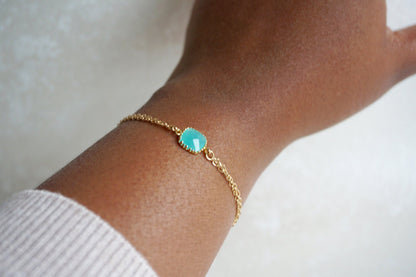 Ximena Mint Green Bracelet Gold