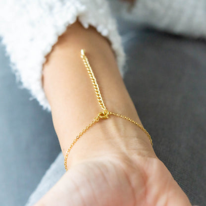 Talia Silver Star Hand Chain Gold