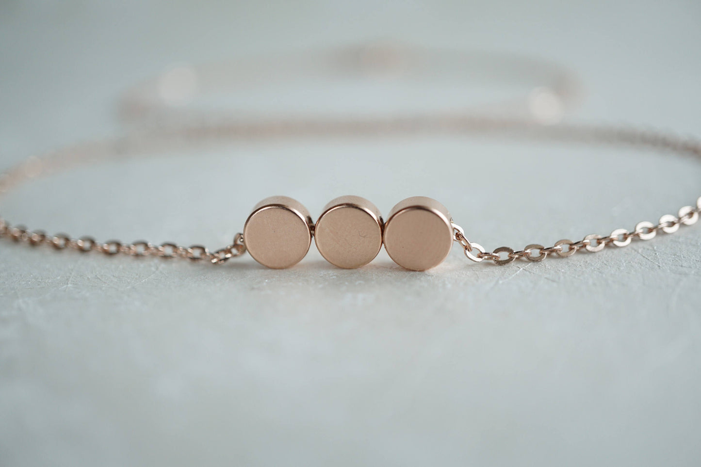 Ophelia 3 Dot Necklaces Rose Gold