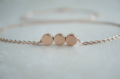 Ophelia 3 Dot Necklaces Rose Gold