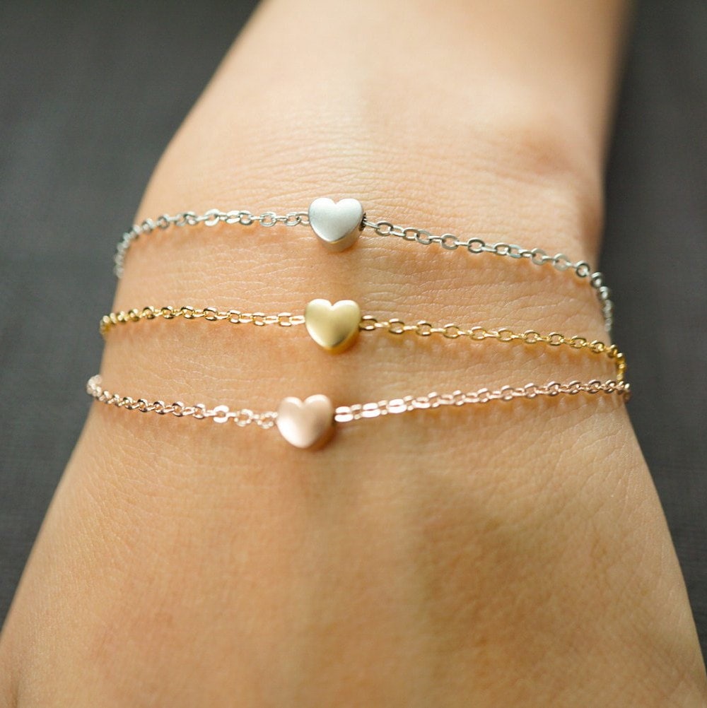 Lila 1 Heart Bracelet Rose Gold
