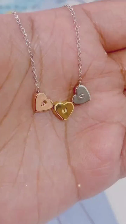 Aria 3 Heart Necklace Tricolour